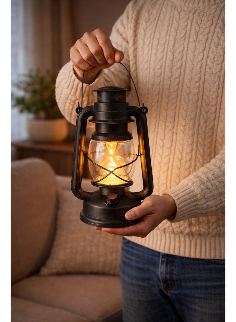 Vintage Portable LED Lantern – Old-Fashioned Decorative Hanging Lamp, Retro Style Outdoor & Indoor Lantern for Home Décor, Camping, Garden, Patio & Emergency Lighting - Image 4